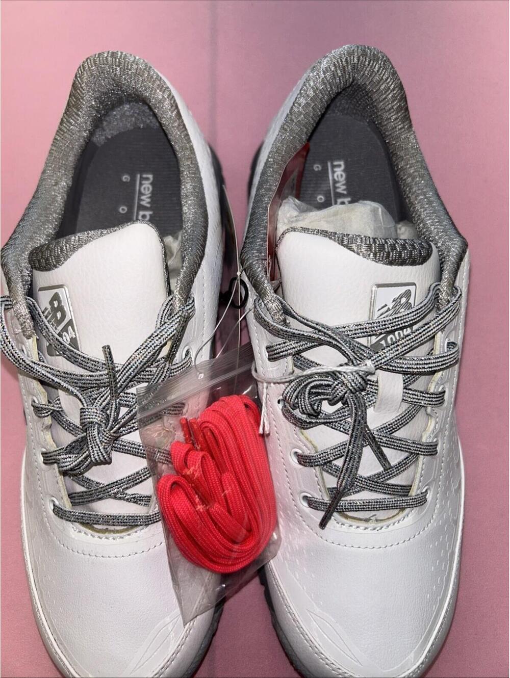 New Balance Golf Shoes. White With Sparkle Laces. Slim Lock System. Size 10. NNB